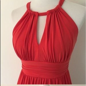 Suzi Chin coral dress.